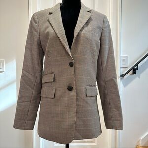 Rag & Bone Women's Brown Wool Plaid Houndstooth Blazer Jacket Size 6